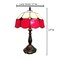 Red Pattern Genuine Stained Glass Table Lamp & Base - Perfect for a Living Room, Bedroom, Office, & More